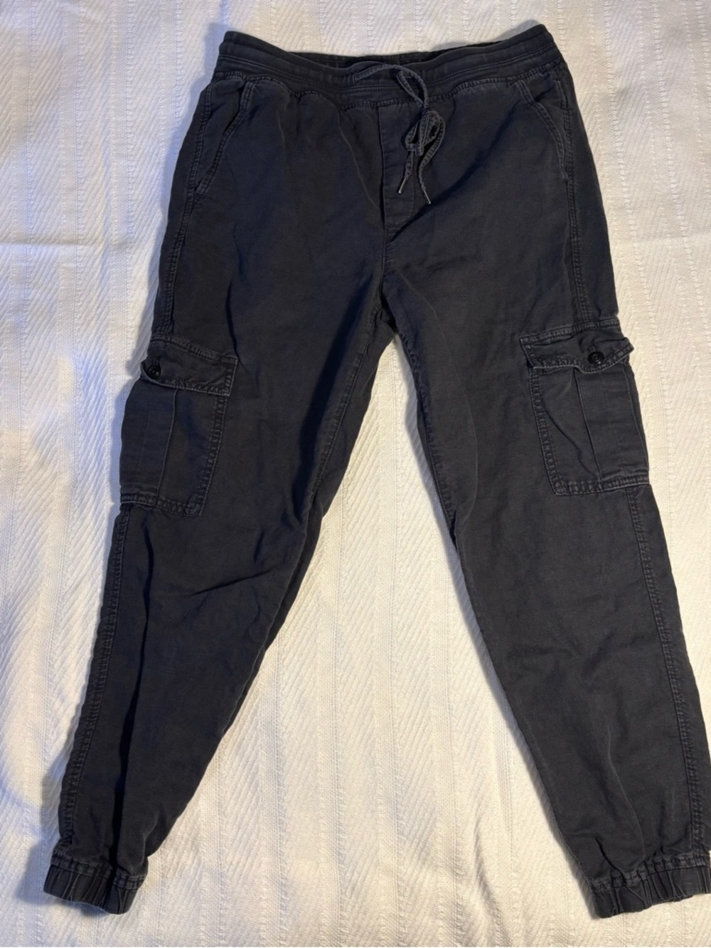 GAP women’s Charcoal Black Cargo Joggers linen/cotton small